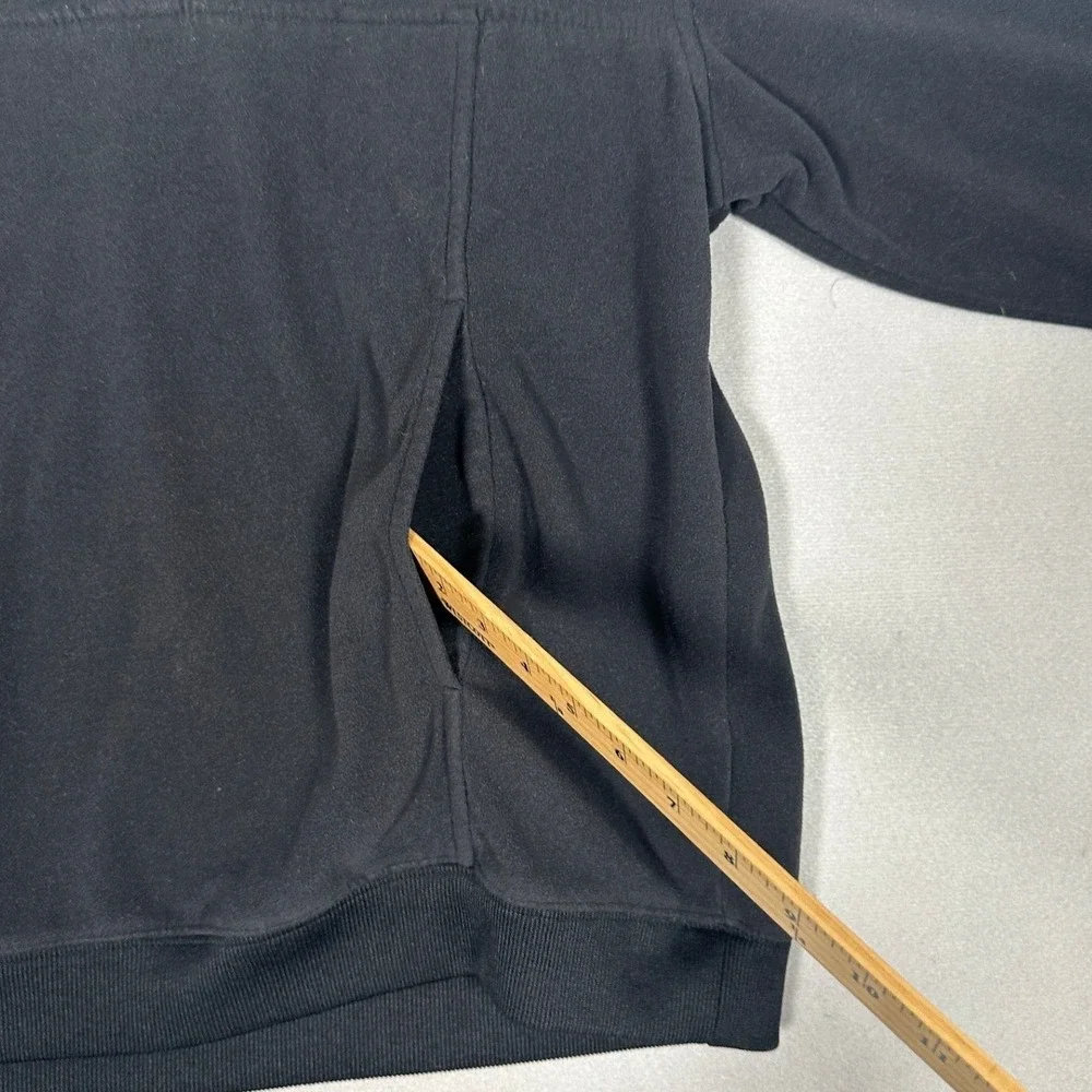 Nike Sweatshirt Mens Large Black Quarter Zip Fleece Mock Pullover Swoosh Pockets